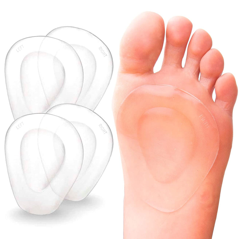 PrettSole Metatarsal Pads, Gel Foot Pads for Ball of Foot, 4 Pack Forefoot Cushions Support Adhere to Shoes for Metatarsalgia, Morton's Neuroma Pain Relief - Clear - NewNest Australia