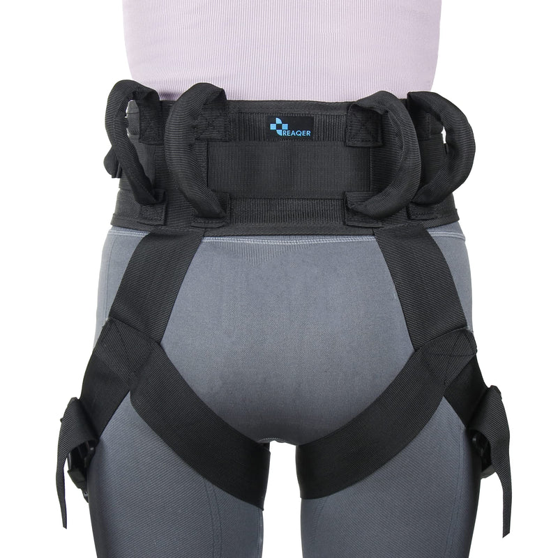 REAQER Gait Belt with Leg Loops Transfer Belt with Handles Metal Buckle Medical Nursing for Seniors, Handicap and Doctors Caretaker Physical Therapists Waist Size(30”-43”) - NewNest Australia