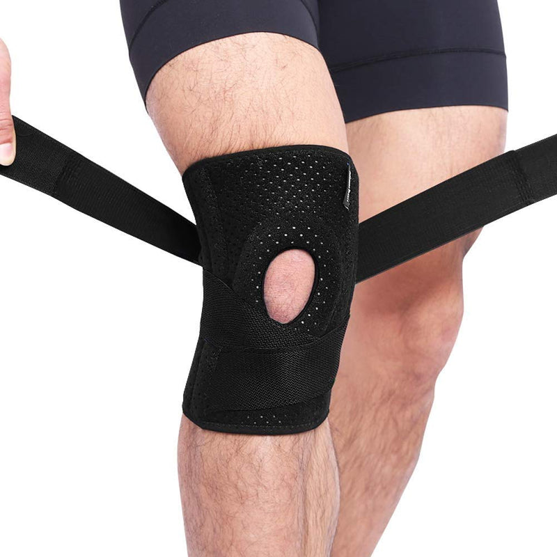 Knee Brace for Arthritis,ACL and Meniscus Tear,Open-Patella Stabiliser, Adjustable Brace,Best Knee pad Support for Sports Injury Rehabilitation & Protection Against re-Injury (Single) BLACK - NewNest Australia