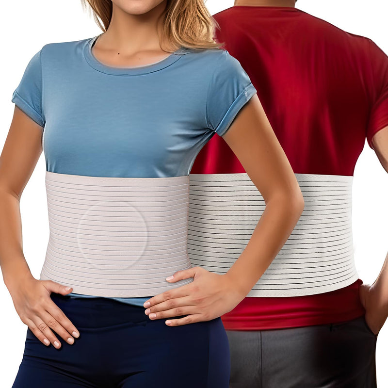 Hernia Belt for Men and Women - Beige Abdominal Binder for Umbilical Hernias & Navel Belly Button Hernias with Compression Pad for Hernia Support and Stomach (L/XL (37" to 51")) L/XL (37" to 51") - NewNest Australia