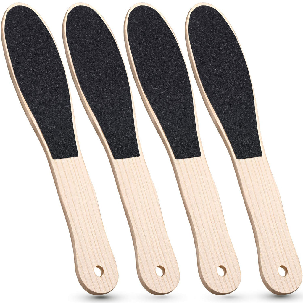 4 Pieces Foot File for Hard Skin, Wooden Foot File Double Sided Foot Rasp Scrubber Foot File Callus Remover for Wet Dry Cracked Feet Removing Dead Skin Foot Care - NewNest Australia