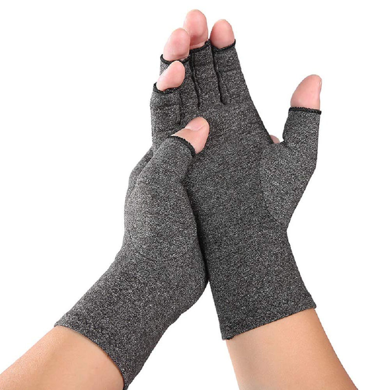 VITTO Anti-Arthritis Gloves Women & Men - Compression Gloves for Arthritis Pain Relief, Carpal Tunnel, Injuries - Fingerless Gloves for Women & Fingerless Gloves for Men (Medium, Grey) M - NewNest Australia