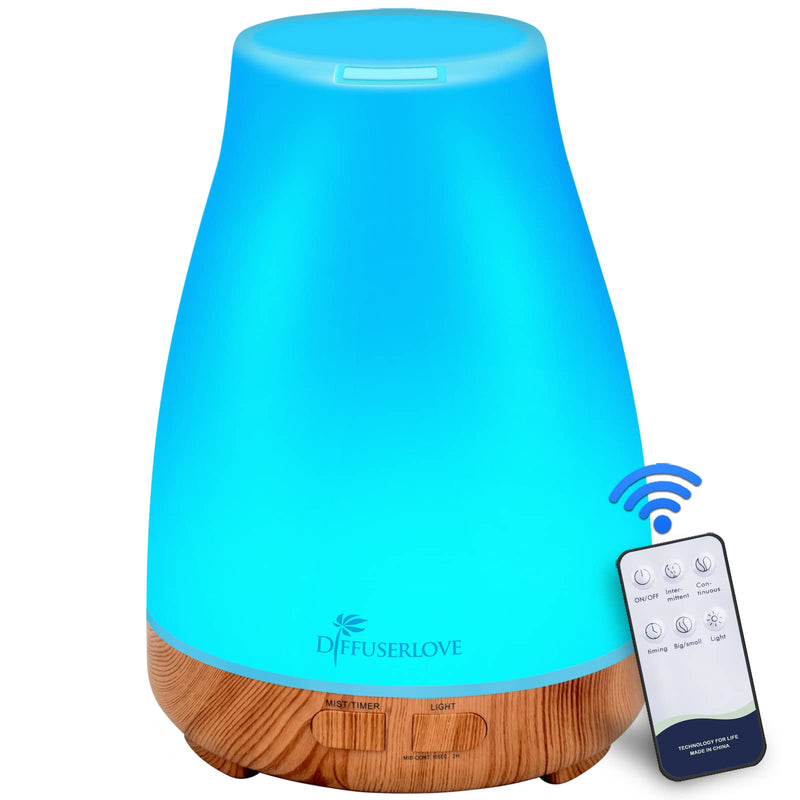 300ML Essential Oil Diffuser Remote Control Aromatherapy Diffuser Mist Humidifiers with 7 Color LED Lights and Waterless Auto Shut-Off for Bedroom Office House Kitchen Yoga - NewNest Australia