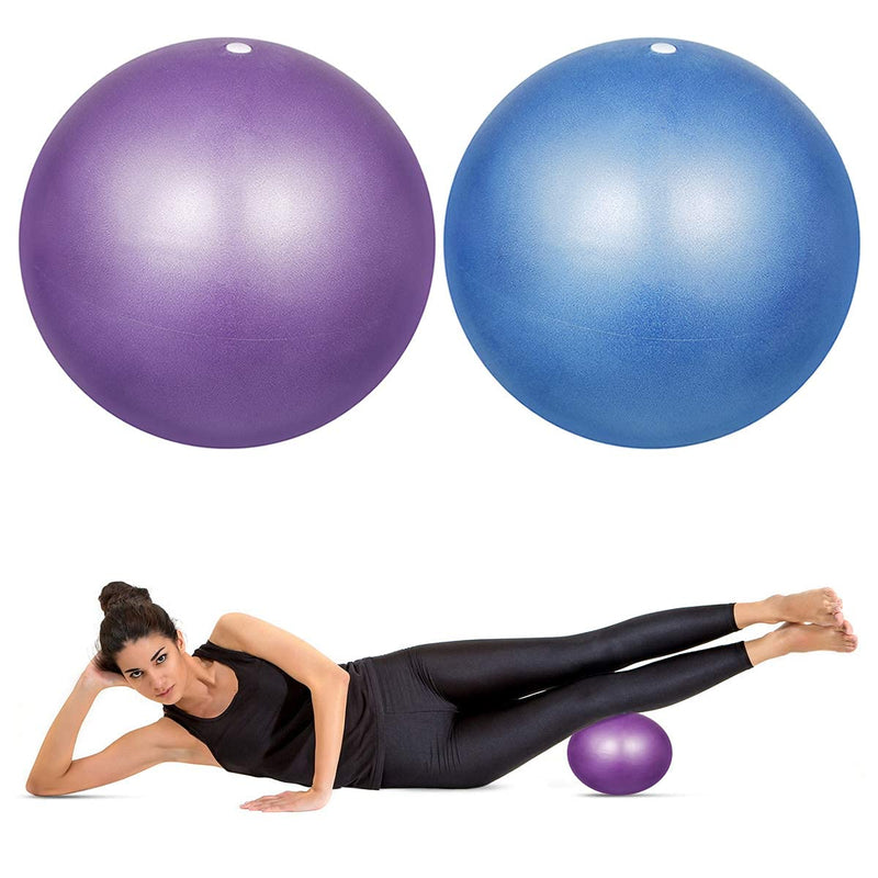 HQdeal 2 pcs Soft Pilates Balls 9 inch / 23 cm Exercise Balance Ball Gym Fitness Ball Perfect for Pilates,Yoga, Core Training and Physical Therapy - Blue & Purple - NewNest Australia
