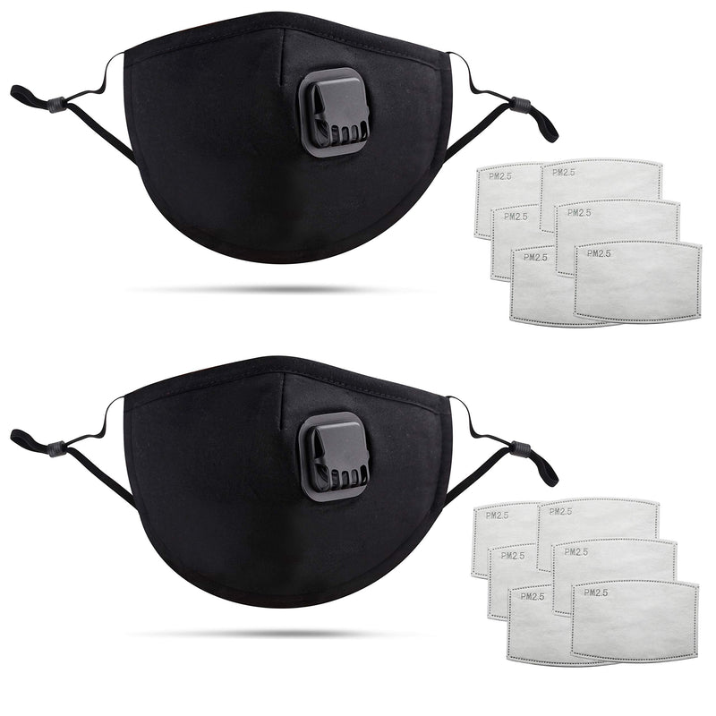 5 Layer Breathable Cotton Face Mask with Filter – Reusable Black Face Masks Washable Uk with Adjustable Ear Straps, Nose Wire & Replaceable Filters for Unisex 2 - NewNest Australia