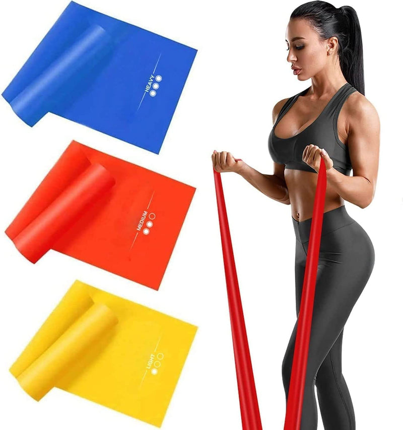 Haquno 3 Pack Exercise Resistance Bands; Set with 3 Resistance Levels;1.8M Exercise Bands Resistance for Women and Men. Ideal for Strength Training, Yoga, Pilates 1.8M-3Pack - NewNest Australia