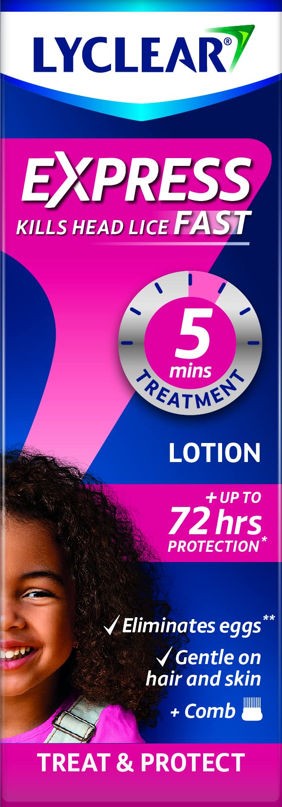 Lyclear Express Treat & Protect Lotion - Kills Head Lice & Eggs – Effective in Just 5 minutes on Head Lice & Helps Protect for up-to 72 hours* – 100ml Lotion Format - NewNest Australia