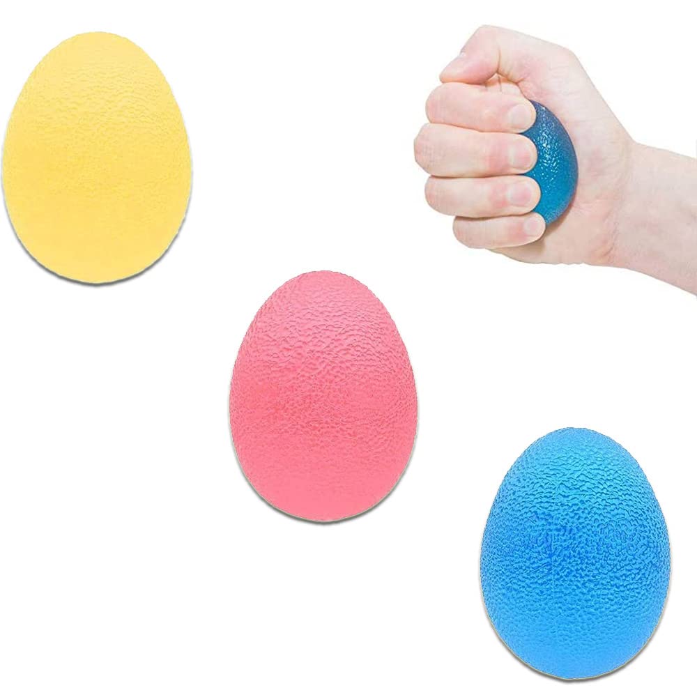 Voarge Egg Shaped Grip Balls, Hand Exerciser Finger Trainer Balls, Pack of 3 Hand Therapy Balls for Pressure Relief, Strengthening Hand and Fingers and Relieves Joint Pain - NewNest Australia