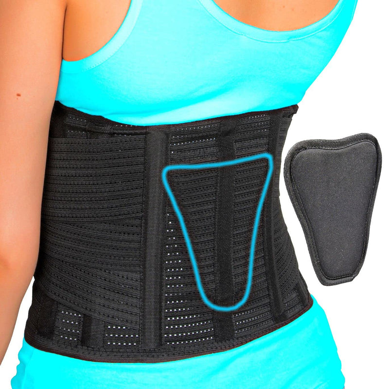 AVESTON Back Brace for Lower Back Pain Relief 6 ribs Belt with Lumbar Pad Support for Men/Women Light Thin Orthopedic Rigid Adjustable Brace Herniated Disc - Size 32 – 39 Inch Around Belly Medium - NewNest Australia
