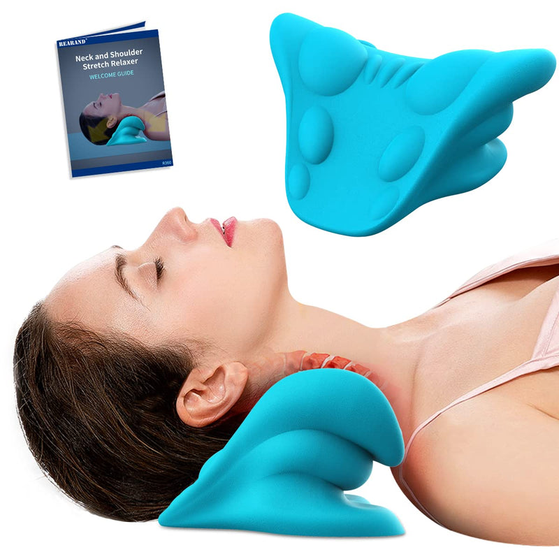 REARAND® 3 in 1 Neck Cloud,Neck Stretcher, Back Stretcher for Neck, Should or Back Pain Relief,Neck bulging,Cervical Spine Alignment,TMJ Chiropractic Pillow,Posture Corrector, REARAND Stretcher Blue - NewNest Australia