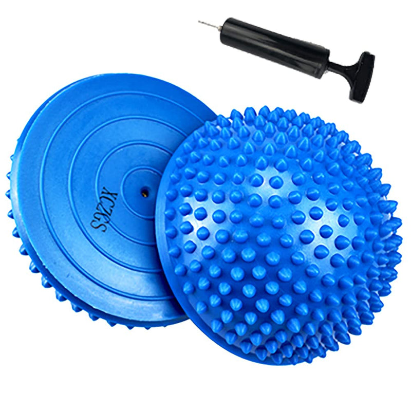 2PCS Hedgehog Balance Pods, Pimples Pilates Ball with Pump, Half Spiky Fitness Domes for Kids Adults Sports, Foot Massage, Stability Training, Muscle Balancing Therapy, Yoga Gymnastics Exercise D - NewNest Australia