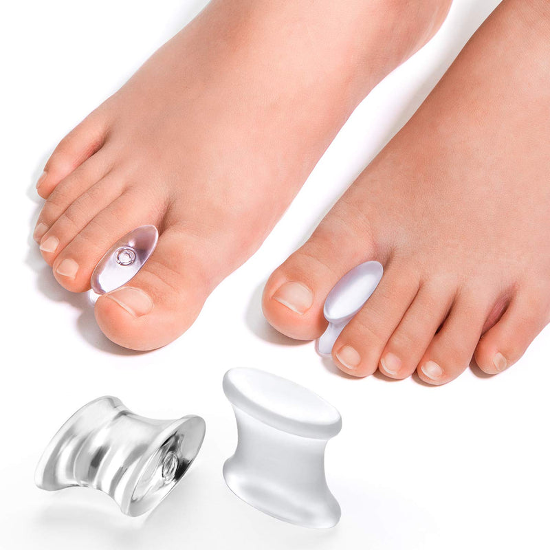 Promifun Gel Toe Separators to Straighten Overlapping Toes, 12 Packs of Toe Spacers for Bunion and Corns, Corrector Pads for Crooked Toes, Calluses, Bunions Transparent - NewNest Australia