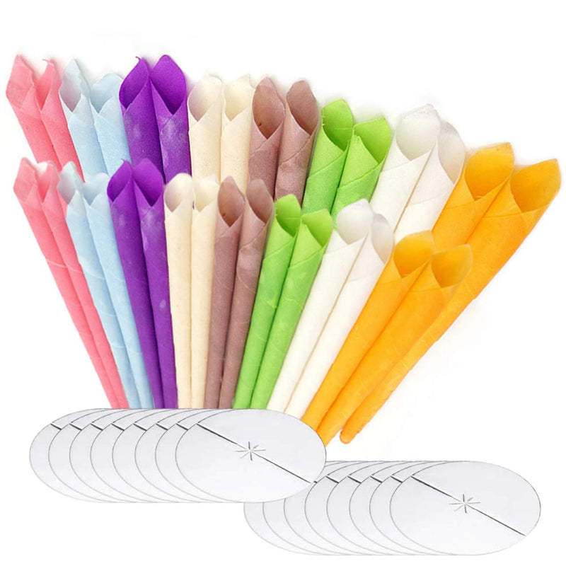 Organic Hopi Ear Candles for Blocked Ears - All Natural Ear Wax Remover - GLAMZA 100% Natural Beeswax Candle - 32pcs (16 Pairs) with 16 Protective Disc Cones for Safe & Effective Ear Candling - NewNest Australia