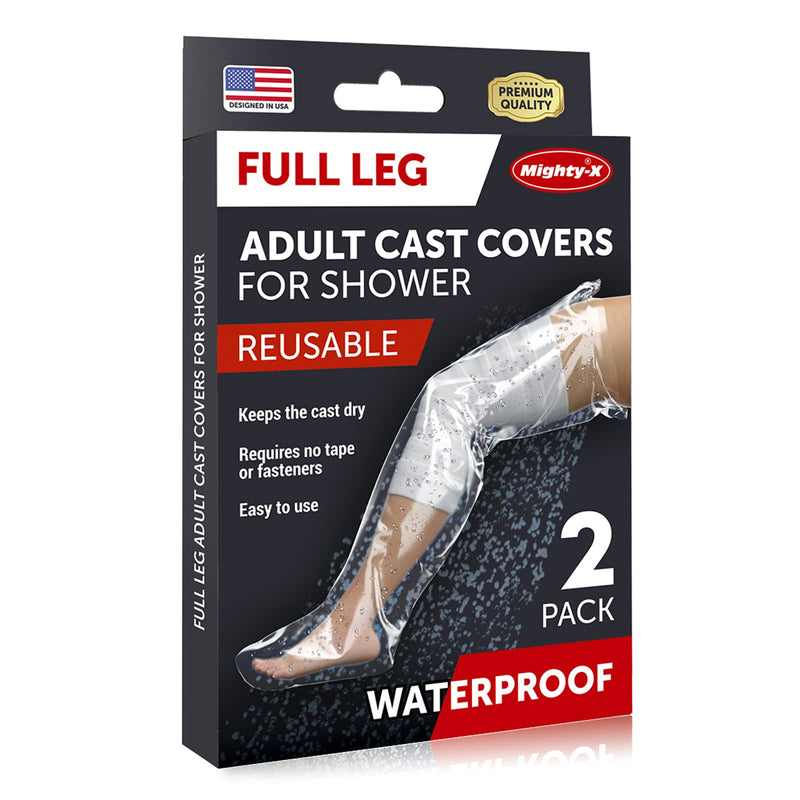 Waterproof Leg Cover for Shower - 【100% Watertight Seal】 - Reusable Full Leg Cast Cover for Shower Adult Knee, Ankle, Foot - 2pk - Easy to use - NewNest Australia