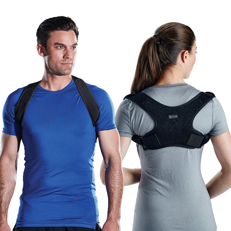 Gaiam Restore Posture Corrector for Women & Men - Neoprene Back Straightener Adjustable Straps Compact Brace Support for Clavicle, Neck, Shoulder, Invisible Pain Relief - NewNest Australia