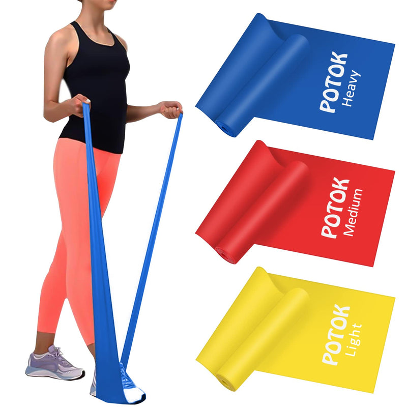 Resistance Exercise Band Kit - Strength Training & Conditioning - Pilates - Resistance Bands for Mobility Strength & Rehab Premium Quality, 3Pack 1.5M-3 Pack - NewNest Australia