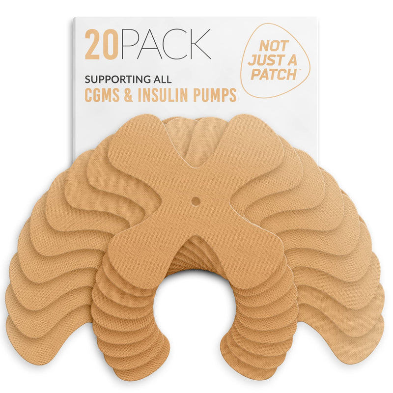 Not Just A Patch X-Patch CGM Sensor Patches (20 Pack) - Water Resistant & Durable for Active Lifestyle for 10-14 Days - Dexcom G6 Adhesive Patches, Omnipod & Freestyle Libre 2 Sensor Covers in Beige - NewNest Australia