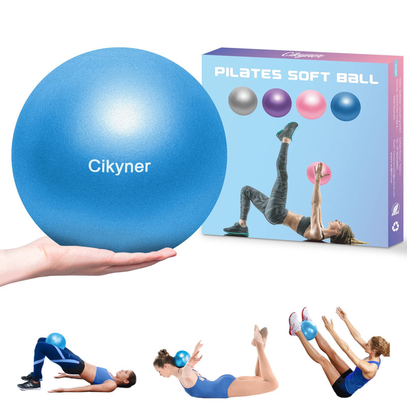 Cikyner Soft Pilates Ball, 23-25 cm Small Exercise Ball with Inflatable Straw, for Pilates, Yoga, Full Body Workout, Improve Balance at Home in the Gym and Office Blue - NewNest Australia
