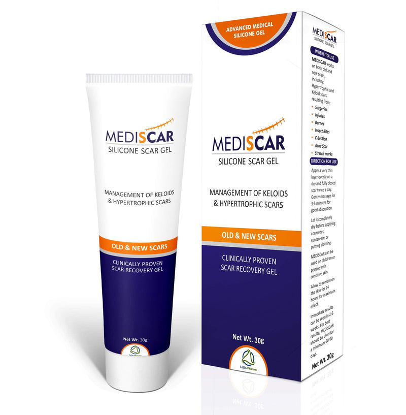 MediScar Silicone Scar Gel 30g – Keloid Scar Treatment – Hypertrophic Scar Removal Gel- Scar Removal for Face, Body, Stretch Marks, C-Sections, Surgical Marks, Acne – Old and New Scars - NewNest Australia