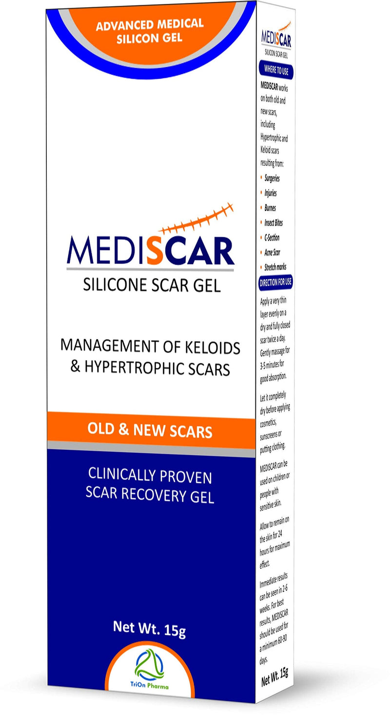 MediScar Silicone Scar Gel 15g – Keloid Scar Treatment – Hypertrophic Scar Removal Gel- Scar Removal for Face, Body, Stretch Marks, C-Sections, Surgical Marks, Acne – Old and New Scars - NewNest Australia