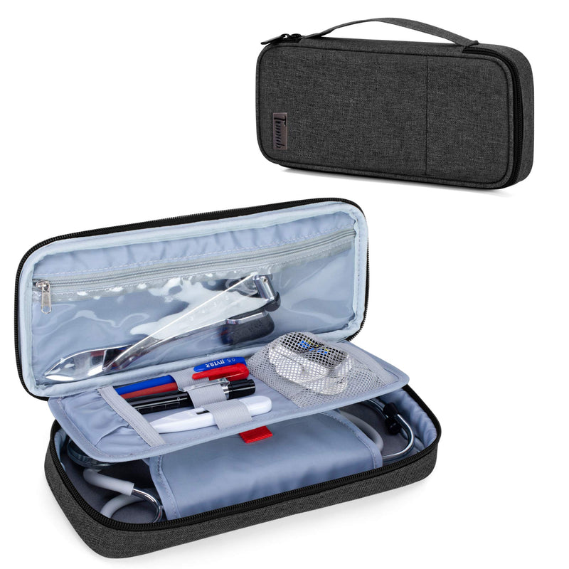 Trunab Stethoscope Case with Inner Divider, Stethoscope Carrying Case Compatible with 3M Littmann/MDF/ADC and Extra Accessories for Nurses, Pediatric Doctor, Black-Patented Design - NewNest Australia