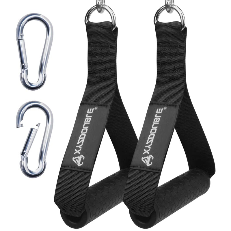 XYZDOUBLE Resistance Bands Handle Cable Attachments Heavy Duty Cable Machine Attachment Fitness Grip with Solid ABS Cores Durable Carabiners for Cables Crossover LAT Pull Down Home Gym Black - NewNest Australia