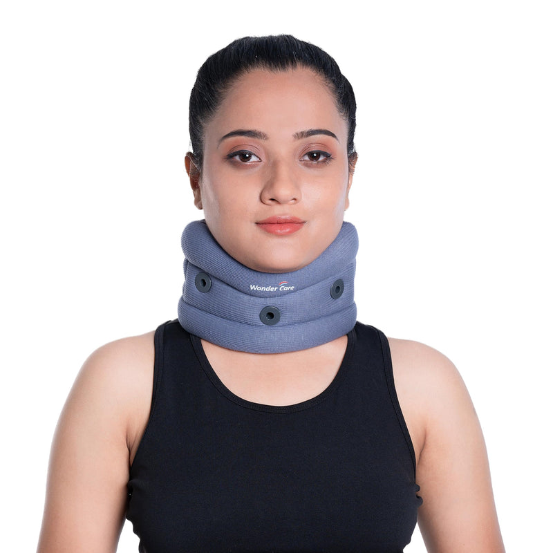 Wonder Care Cervical Collar for Neck Pain Soft Neck Support Brace for Spondylitis Neck Pain Relief for Men & Women Grey(Medium: 3.5"-4") M(3.5"-4") - NewNest Australia
