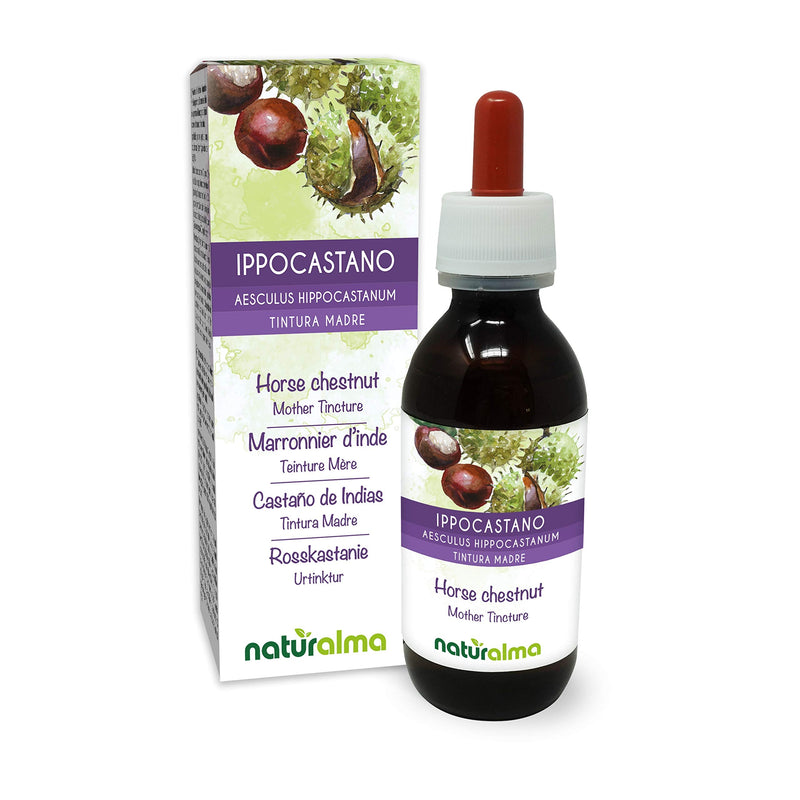 Horse Chestnut (Aesculus hippocastanum) bark and Seeds Alcohol-Free Mother Tincture Naturalma | Liquid Extract Drops 120 ml | Food Supplement | Vegan 120 ml (Pack of 1) - NewNest Australia