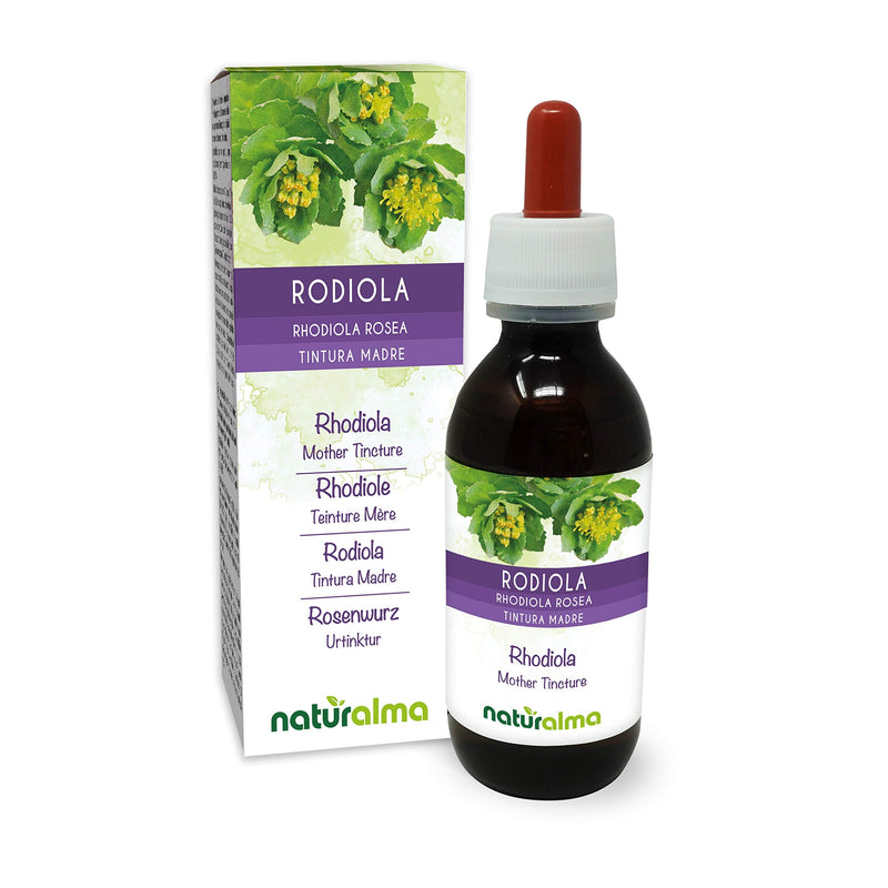 Rhodiola (Rhodiola rosea o Sedum roseum) Roots Alcohol-Free Mother Tincture Naturalma | Liquid Extract Drops 120 ml | Food Supplement | Vegan 120 ml (Pack of 1) - NewNest Australia