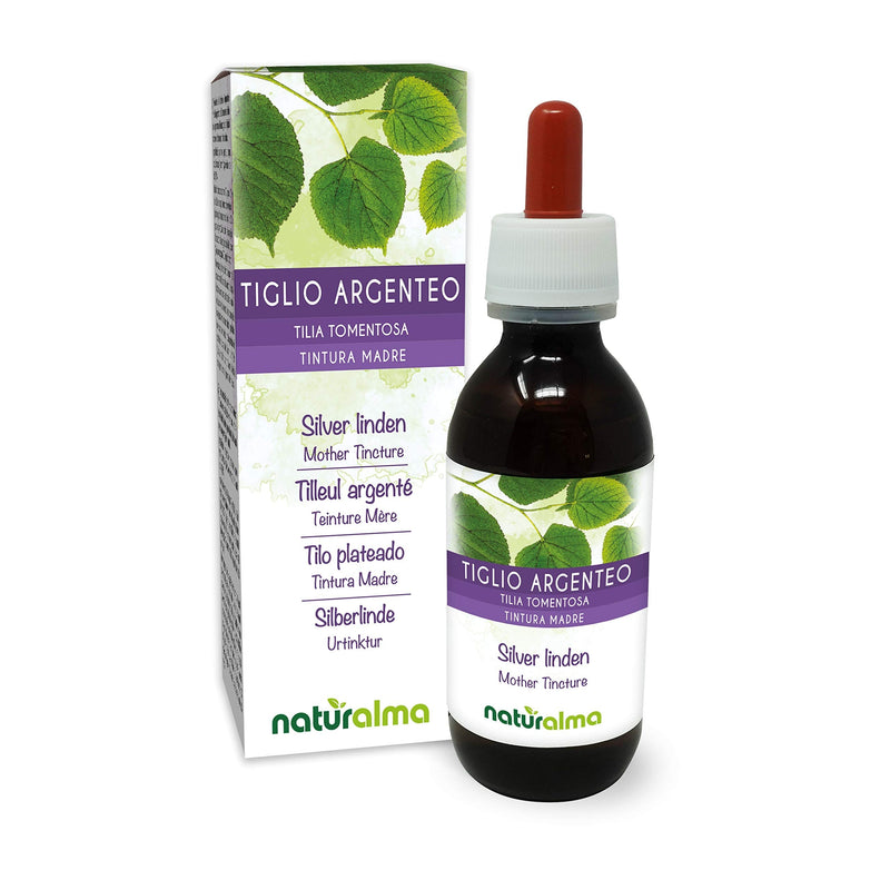 Silver Linden (Tilia tomentosa) Flowers and bracts (Leaves) Alcohol-Free Mother Tincture Naturalma | Liquid Extract Drops 120 ml | Food Supplement | Vegan 120 ml (Pack of 1) - NewNest Australia