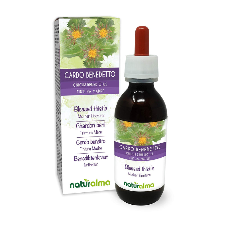 Blessed Thistle or Holy Thistle (Cnicus benedictus) herb with Flowers Alcohol-Free Mother Tincture Naturalma | Liquid Extract Drops 120 ml | Food Supplement | Vegan 120 ml (Pack of 1) - NewNest Australia