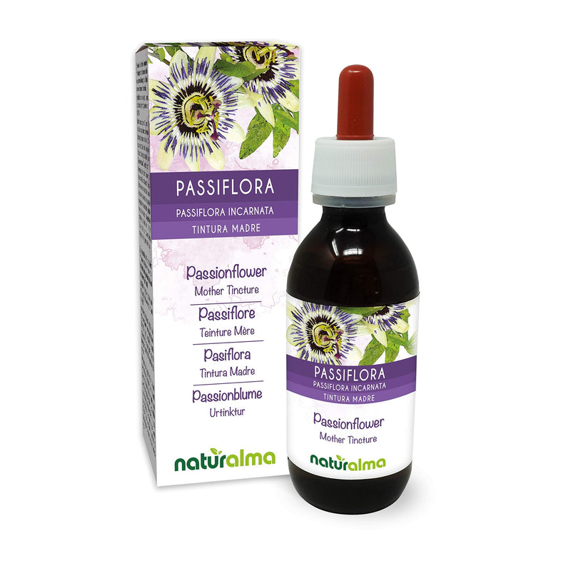 Passionflower (Passiflora incarnata) herb with Flowers Alcohol-Free Mother Tincture Naturalma | Liquid Extract Drops 120 ml | Food Supplement | Vegan 120 ml (Pack of 1) - NewNest Australia