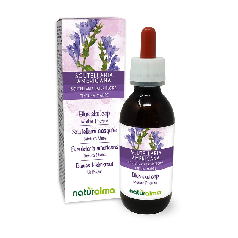 Blue Skullcap or Virginian Skullcap (Scutellaria lateriflora) herb Alcohol-Free Mother Tincture Naturalma | Liquid Extract Drops 120 ml | Food Supplement | Vegan 120 ml (Pack of 1) - NewNest Australia
