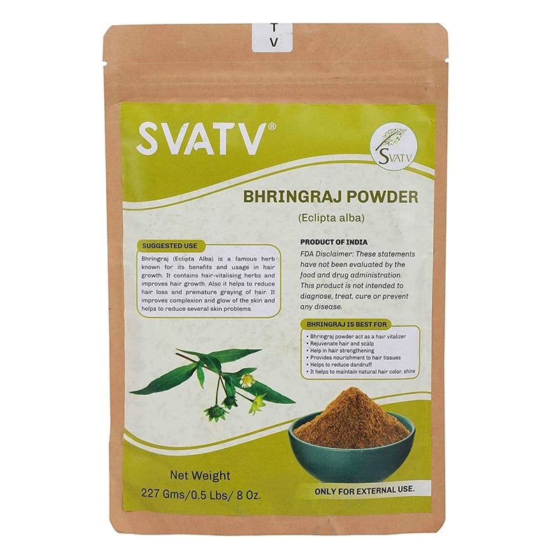 SVATV Natural Bhringraj Powder (Eclipta Alba) for Silky & Soft Hair Care | Promote Hair Growth | Increases Hair Thickness | Ayurvedic Hair Products - 227 Grams - NewNest Australia