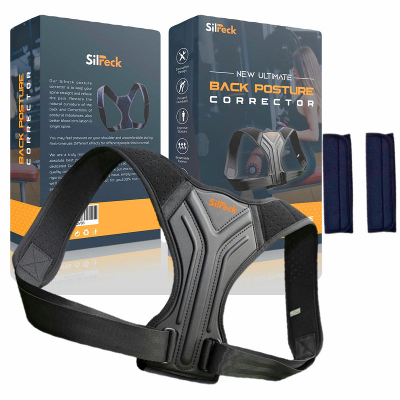 Silreck Posture Corrector for Man and woman - Adjustable Back Straightener, Support for Back, Shoulder & Neck, Upper Back Brace for Clavicle Support L (Pack of 1) - NewNest Australia