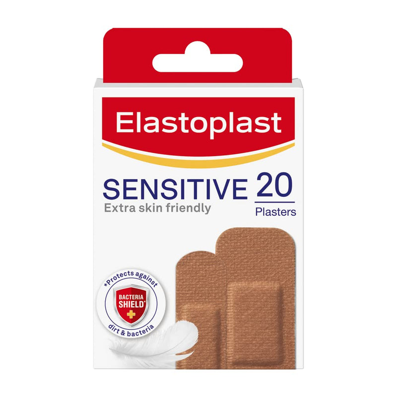 Elastoplast Sensitive Hypoallergenic Plasters Medium (20 Pieces), Plasters for Painless Removal, Soft and Breathable Fabric Plasters, Strong Adhesive, Medium Skin Tone Sensitive Plasters - NewNest Australia
