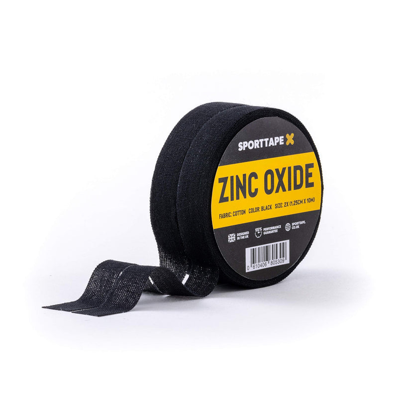 2 Rolls - SPORTTAPE Finger Tape Zinc Oxide Tape - Black - 1.25cm x 10m | for Jiu Jitsu, Bouldering, Rock Climbing, BJJ, Crossfit, Rowing, Climbing & Golf | (1 Pack of 2 Rolls) 1.25cm x 10m - 2 Rolls - NewNest Australia