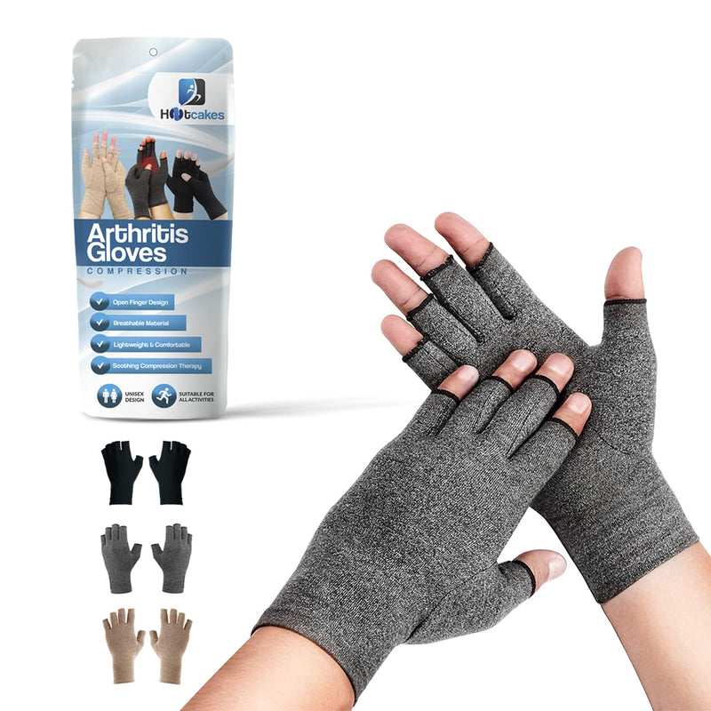Hotcakes Compression Gloves for Arthritis Pain Relief-Snug Elastic Arthritis Gloves for Women and Men Offers Hand Support for Carpal Tunnel, Raynauds and Provide Arthritis Relief for Hands GREY M - NewNest Australia