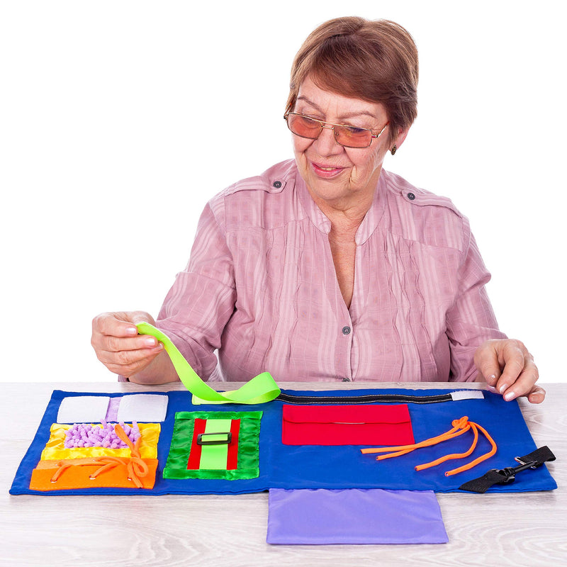 Fidget Blanket | Calming & Comforting Activities for Adults with Dementia | Sensory Blanket | Dementia Products for Elderly | Helps with: Alzheimers, Dementia, Asperger’s, Autism, Anxiety and More - NewNest Australia
