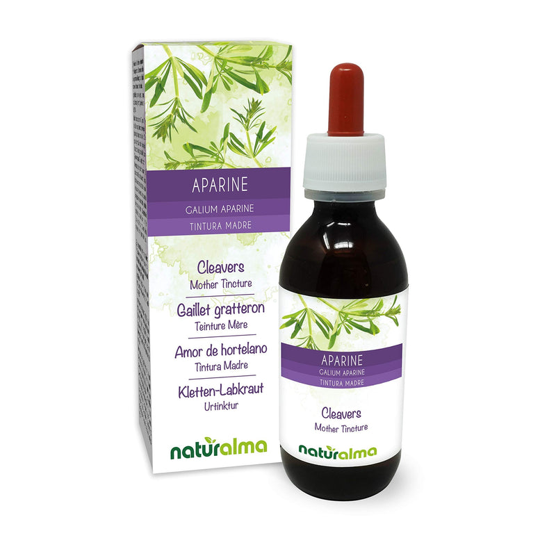 Cleavers or Clivers (Galium aparine) herb with Flowers Alcohol-Free Mother Tincture Naturalma | Liquid Extract Drops 120 ml | Food Supplement | Vegan 120 ml (Pack of 1) - NewNest Australia