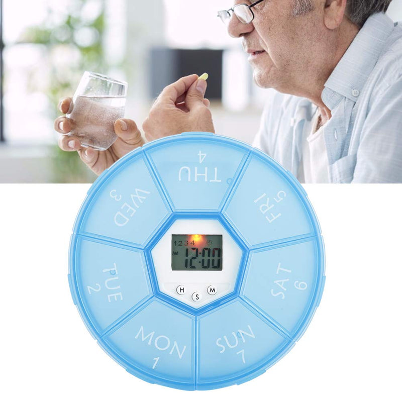 Brrnoo Automatic Medication Reminder Daily Pill Reminder with Timer, Pill Organiser for Setting Alarms and Taking Medicine, 7day Pill box with backlight (bule) Bule - NewNest Australia