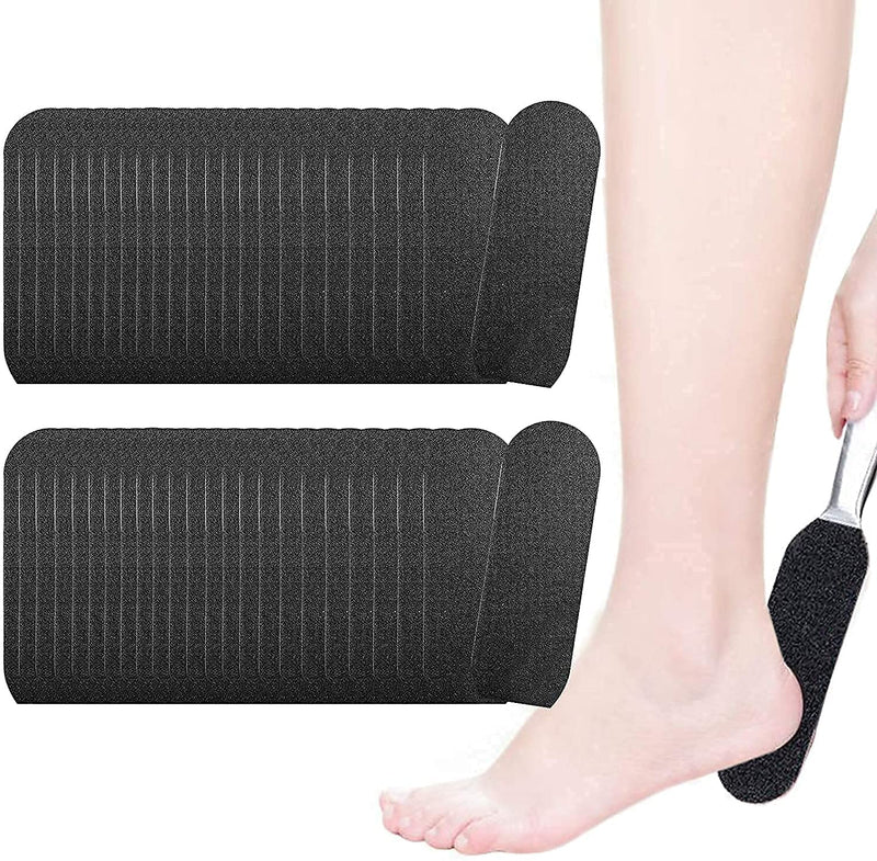 Kalolary 50 PCS Foot Files Reusable Stainless Steel Foot File Callus Remover Professional Abrasive Feet Rasp Foot Refill Pads Pedicure Sandpapers Replacement - NewNest Australia