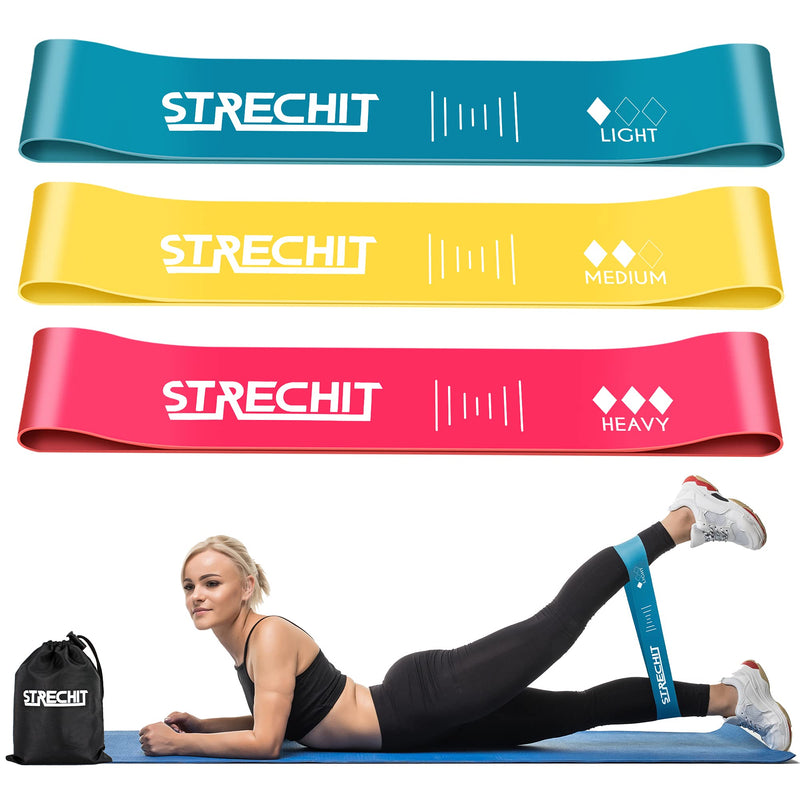 Resistance Bands Set of 3 for Men & Women with Different Resistance Levels for Shaping Legs & Glutes - Exercise Band for Gym, Yoga, Home Exercise, Workout with Carrying Bag & Posture Guide. - NewNest Australia