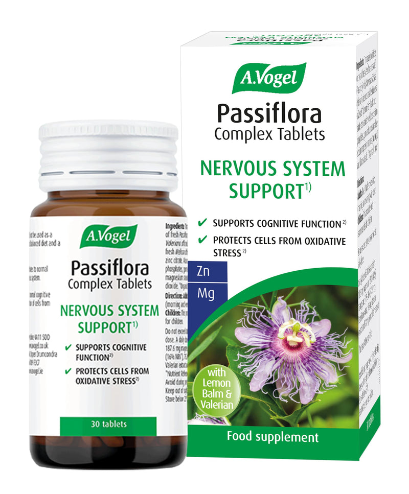 A.Vogel Passiflora Complex 30 Tablets | Supports Relaxation | Extracts of Passion Flower, Valerian Root & Lemon Balm, Magnesium for Nervous System & Zinc to Protect Cells from Oxidative Stress - NewNest Australia