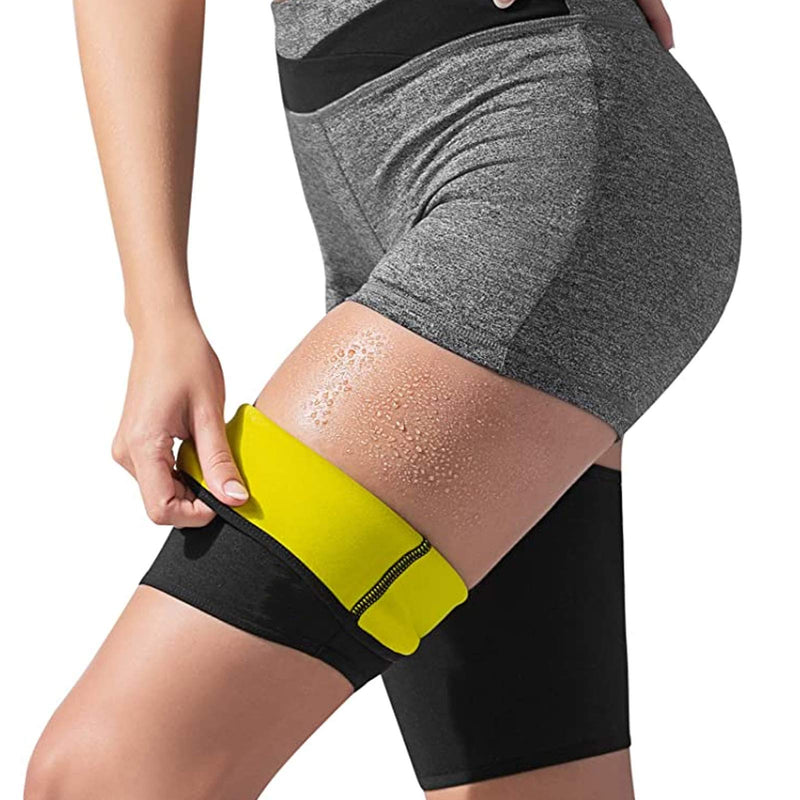 ZJchao Thigh Trimmer Thigh Compression Sleeve Sweating Leg Support Socks Support Hamstring Thigh Sleeve Sweat Band Slimmer Weight Loss Leg Belt (Yellow)(XL) XL - NewNest Australia