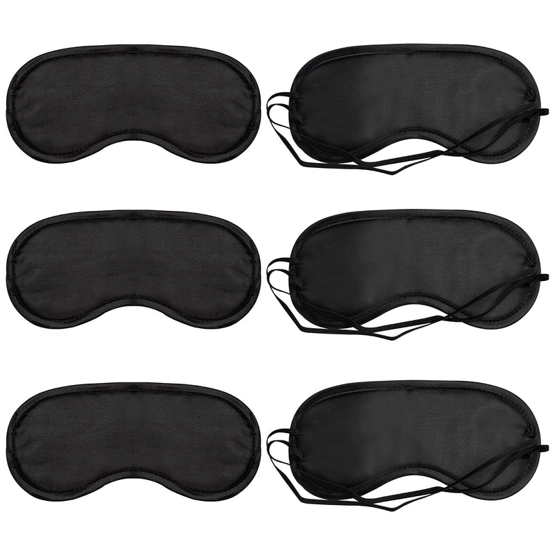 ITME 6 Pack Sleep Eye Mask Shade Cover, Sleeping Blindfold for Men & Women, Suitable for Lunch Break/Travel/on The Plane/Hotel/Camping Usage ( Black ) 06-pack - NewNest Australia