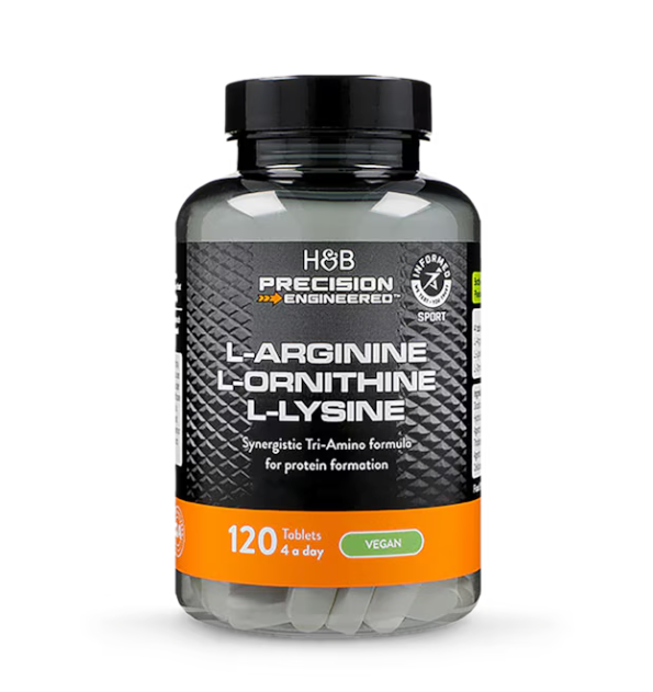 L-lysine, L-arginine & L-ornithine 1000mg Tablet - 120 High Strength Vegan Tablets | Promotes Optimal Assimilation & Absorption | Supports Strengths & Endurance | 400mg L-arginine Per Tablet