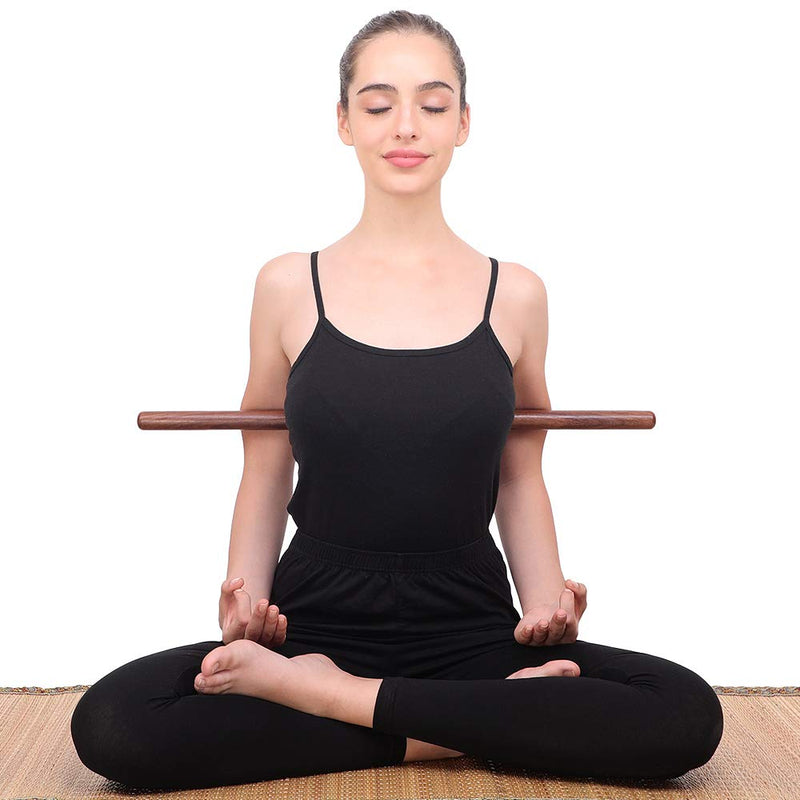 StretchNHeal Multipurpose Wooden Pranayama Stick – Lung Opener for fuller Breathing - Posture Corrector and Flexibility Enhancer - Detachable Robust Yoga Pole - NewNest Australia