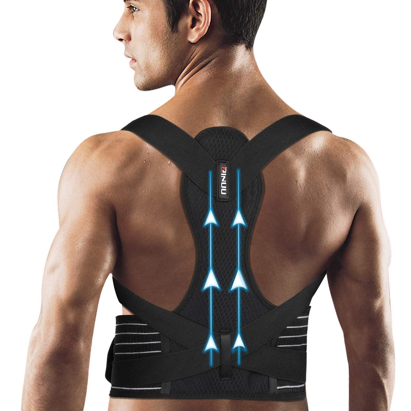 ZINUU Posture Corrector for Men and Women, Back Support Belt with Dual Support Plates Adjustable Back Straightener Brace and Providing Pain Relief from Neck Back & Shoulder Father Gifts-Waist 27"-51" - NewNest Australia