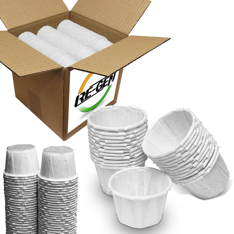 500 Pack - RE-GEN - Wax Paper Medicine Pot 28ml | Fluid Resistant to Allow Use with Liquids | Ideal for Medication Distribution in Care Homes and Nursing Homes as Well as Personal Use - NewNest Australia